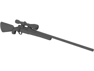 Remington Model 70 Hunting Rifle 3D Model preview