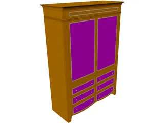 Yacht AV Cabinet Armoir 3D Model preview