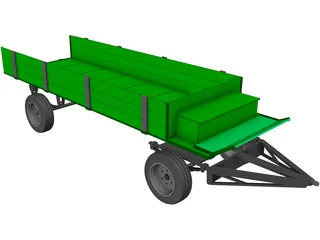 Farm Wagon 3D Model preview