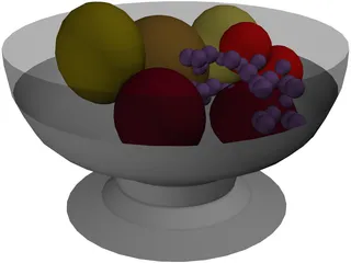 Fruits On Plate 3D Model preview