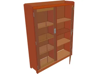 Mission Style Bookcase 3D Model preview