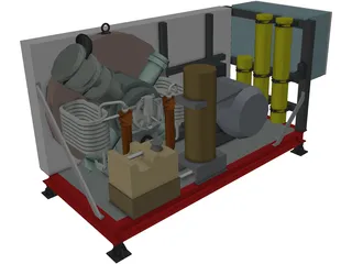 Air Compressor HP 3D Model preview