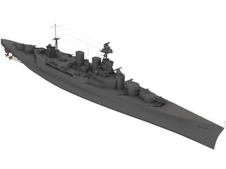 Hood Battlecruiser 3D Model preview