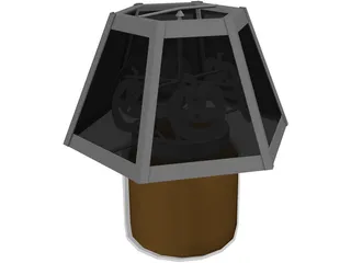 Glass Jar Candle with Halloween Decoration 3D Model preview