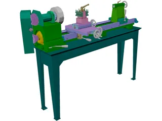 Metal Lathe 3D Model preview