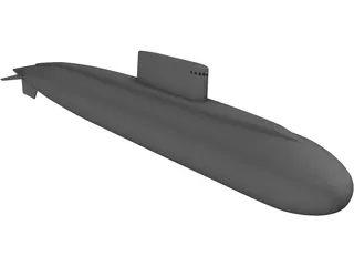 Kilo Russia Submarine 3D Model preview