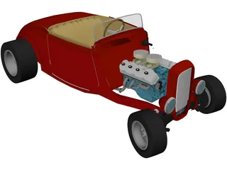 Ford Hotrod Roadster (1932) 3D Model preview