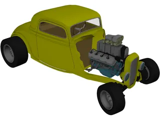Ford Hotrod Coupe (1932) 3D Model preview