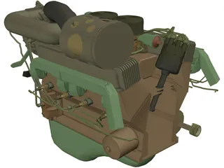 Ford Supercharged V8 Engine 3D Model preview
