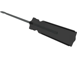 Plastic Flat Head Screwdriver 3D Model preview