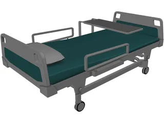 Hospital Bed 3D Model preview