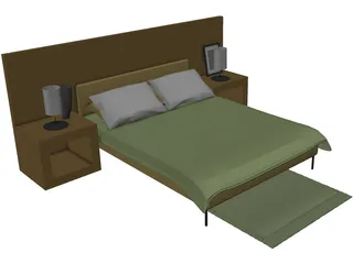 Bed Hospital 3D Model preview