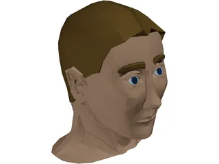 Justins Male Head 3D Model preview