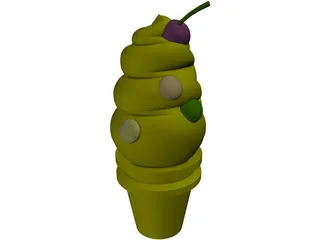 Soft Ice Cream Cone 3D Model preview