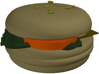 Hamburger [+All Toppings] 3D Model preview