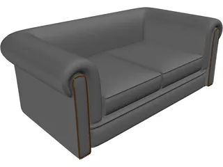 Couch Chesterfield Leather 3D Model preview