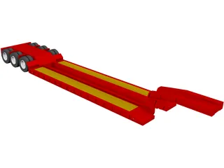 Lowboy Trailer 3D Model preview