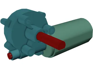 Worm Gear Motor 3D Model preview