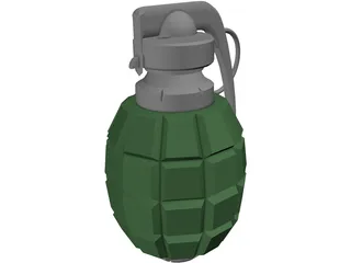 40 Segments Hand Grenade 3D Model preview