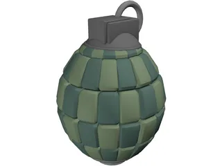 80 Articulated Segments Hand Grenade 3D Model preview