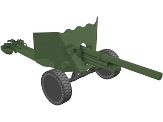 British Anti-Tank Cannon 3D Model preview