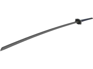 Long Katana Sword 3D Model preview