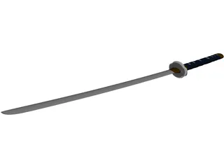 Short Katana Sword 3D Model preview