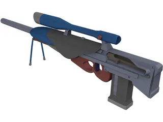 Sniper Rifle Shooting with Bullets 3D Model preview