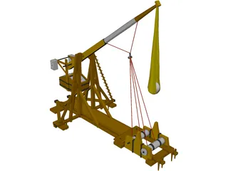 Medieval Catapult Trebuchet 3D Model preview