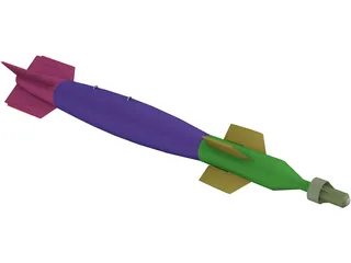 GBU-12 Laser Guided Bomb Missile 3D Model preview