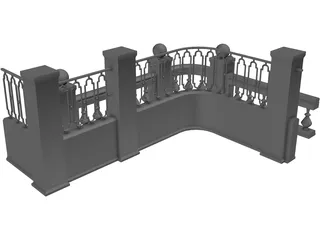 Modular Fence Parts 3D Model preview