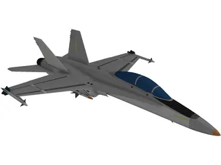 F-18A Hornet 3D Model preview