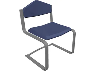 Waiting Room Chair 3D Model preview