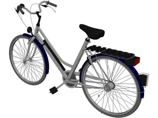 Bike Women City 3D Model preview