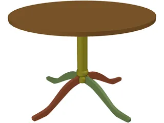 Wooden Round End Table 3D Model preview
