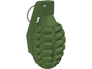 Pineapple Hand Grenade 3D Model preview