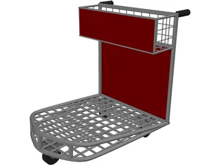 Airport Luggage Cart 3D Model preview