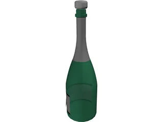 Champagne Bottle 3D Model preview