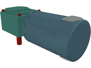 Worm Gear Motor Medium 3D Model preview