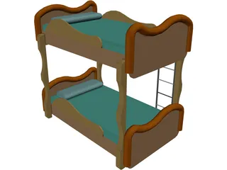 Bunk Bed 3D Model preview