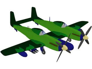 F-82 Twin Mustang 3D Model preview
