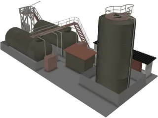Petroleum Refinery 3D Model preview