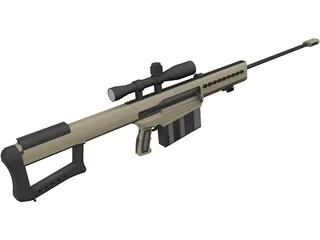 M107A1 Barret Rifle 3D Model preview
