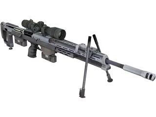 DSR50 Sniper Rifle 3D Model preview