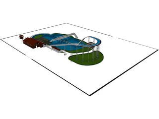 Roller Coaster 3D Model preview