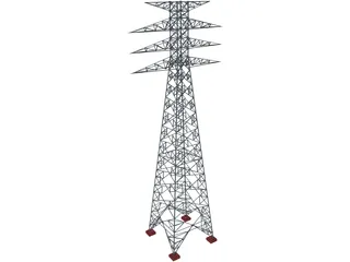 Power Transmission Tower 3D Model preview