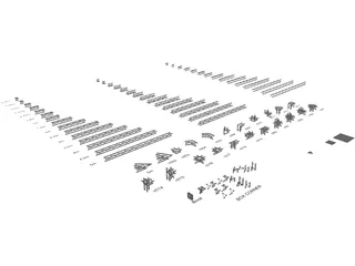 Prolyte H30D Triangulair Aluminium Truss Structure Collection 3D Model preview