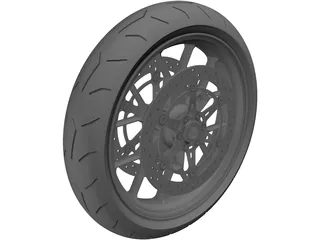 Motorcycle Front Wheel 3D Model preview