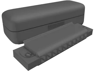 Blues Harmonica 3D Model preview