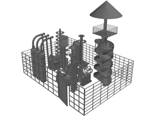 Oil Factory 3D Model preview